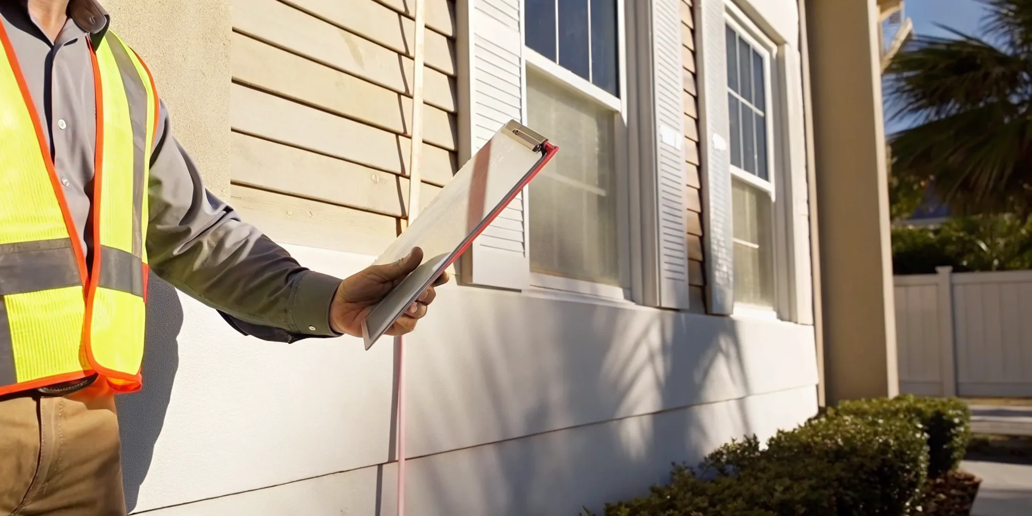 Broward County code enforcement officer inspecting a property for violations.
