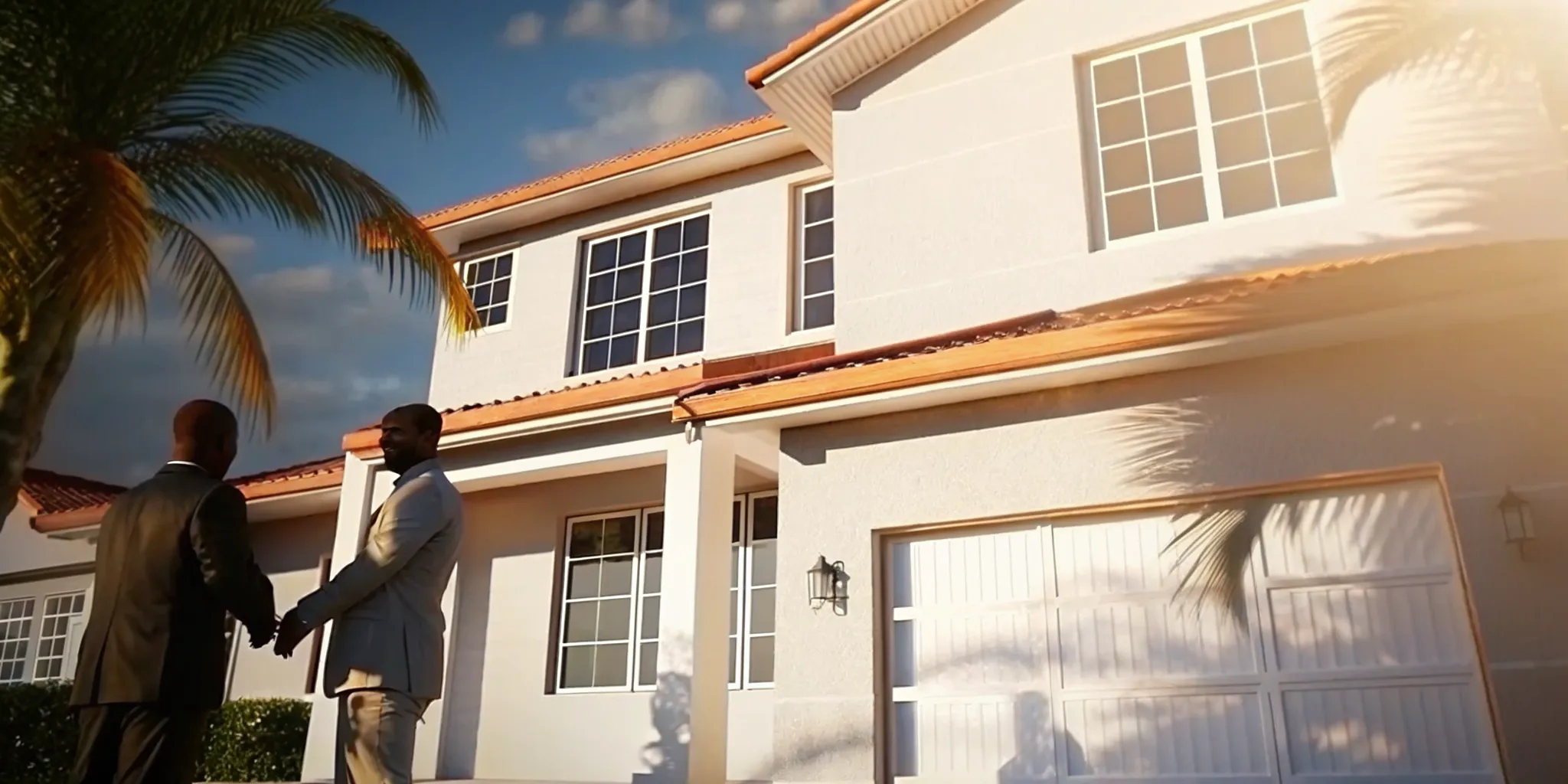 A handshake finalizing the sale of a Florida house with code violations.