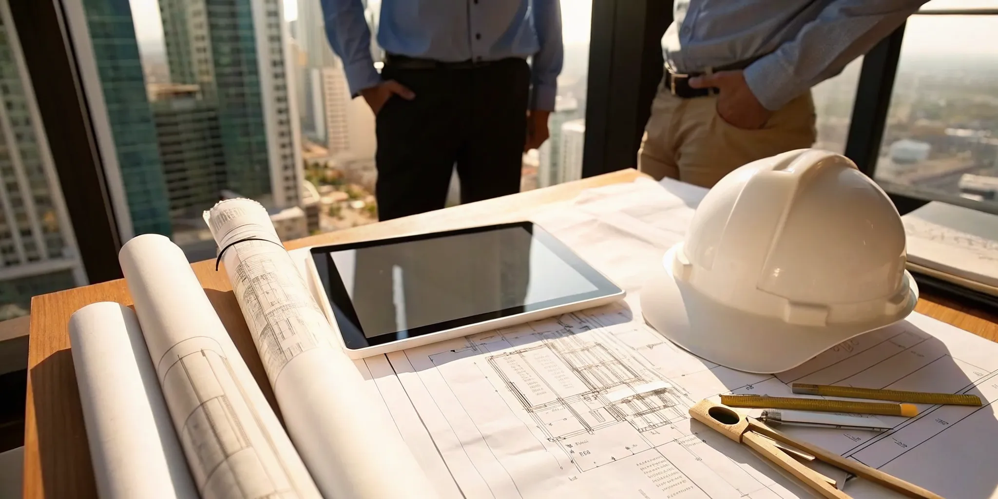 Reviewing construction plans for a permit from the City of Miami Building Department.