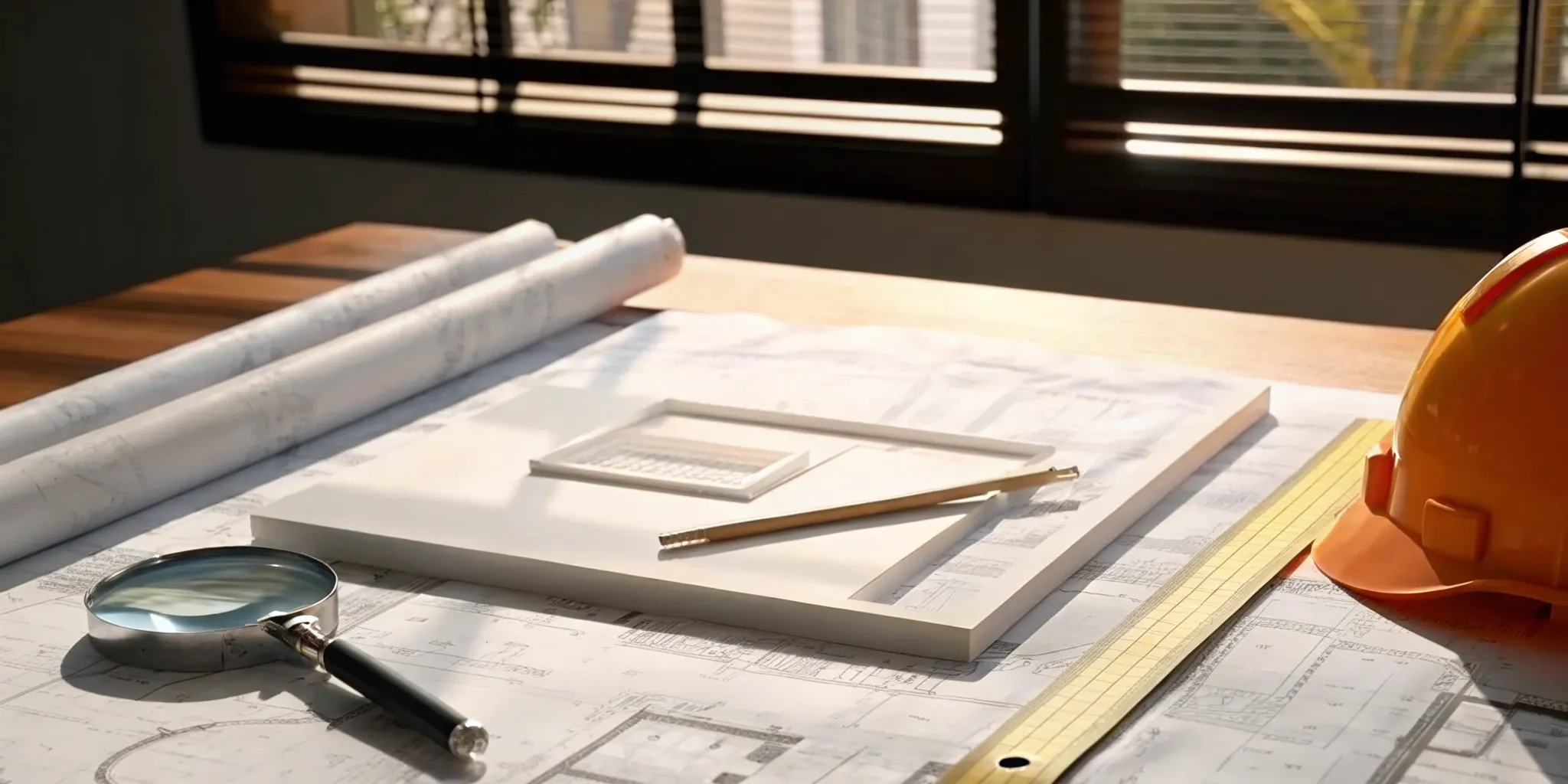 Planning how to remove Miami building violations with blueprints and a hard hat.
