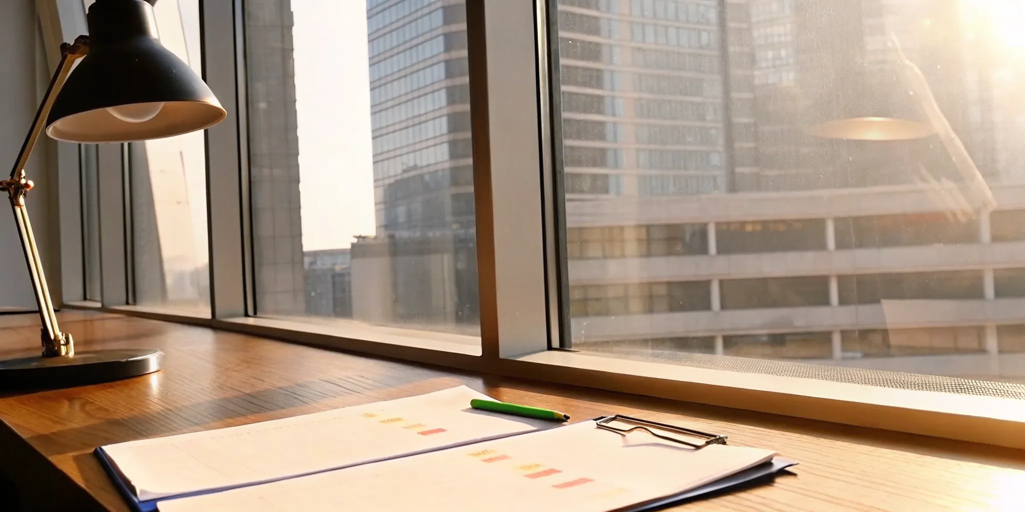 An investor's desk with paperwork for a code compliance project.