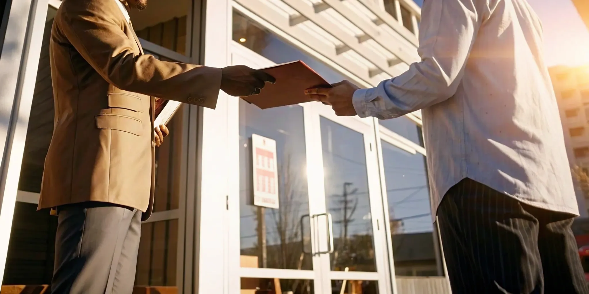 Certificate of Use approval document being handed to a business owner in South Florida