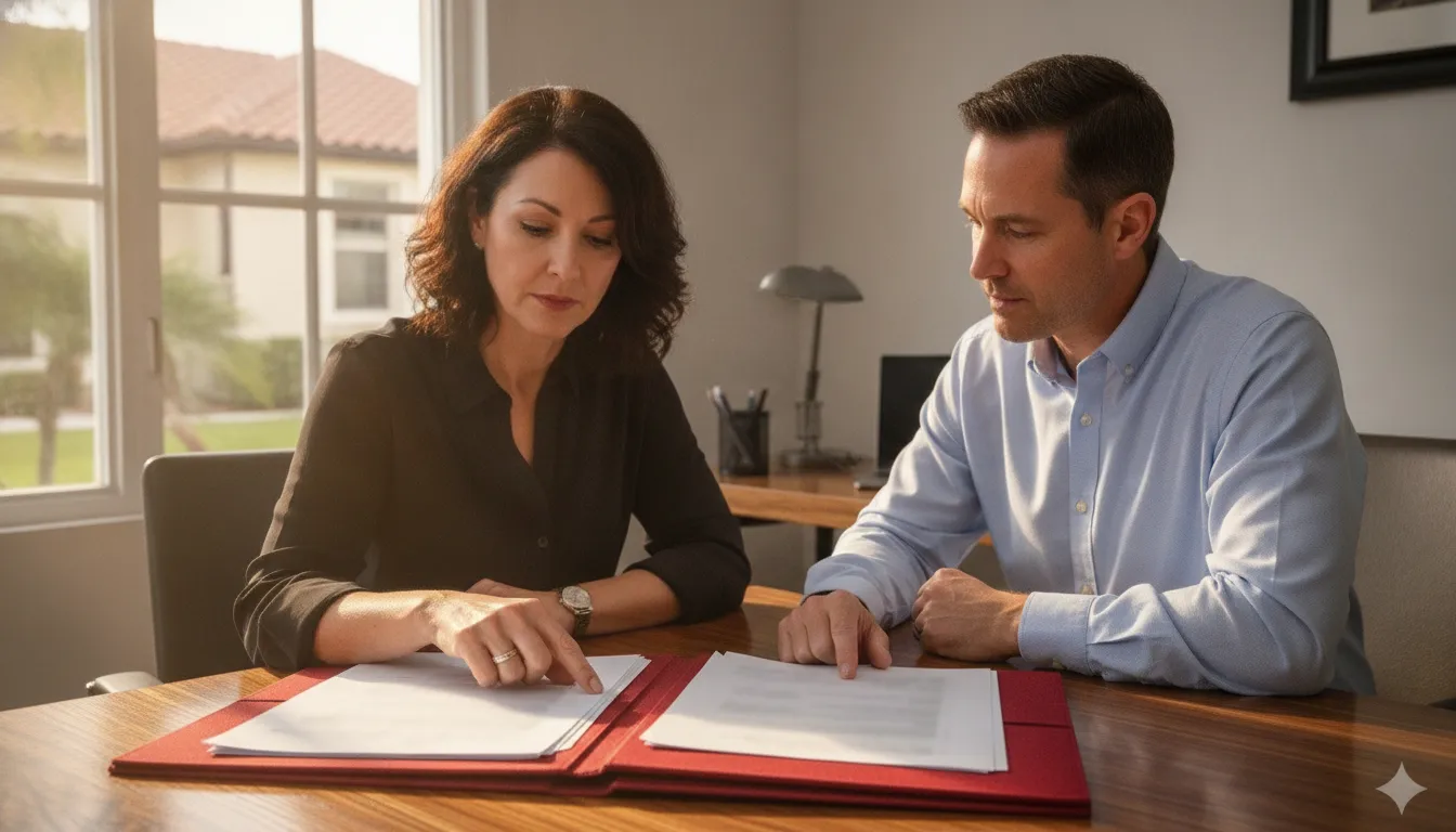 Florida property owner reviewing a building code violation notice with a compliance professional