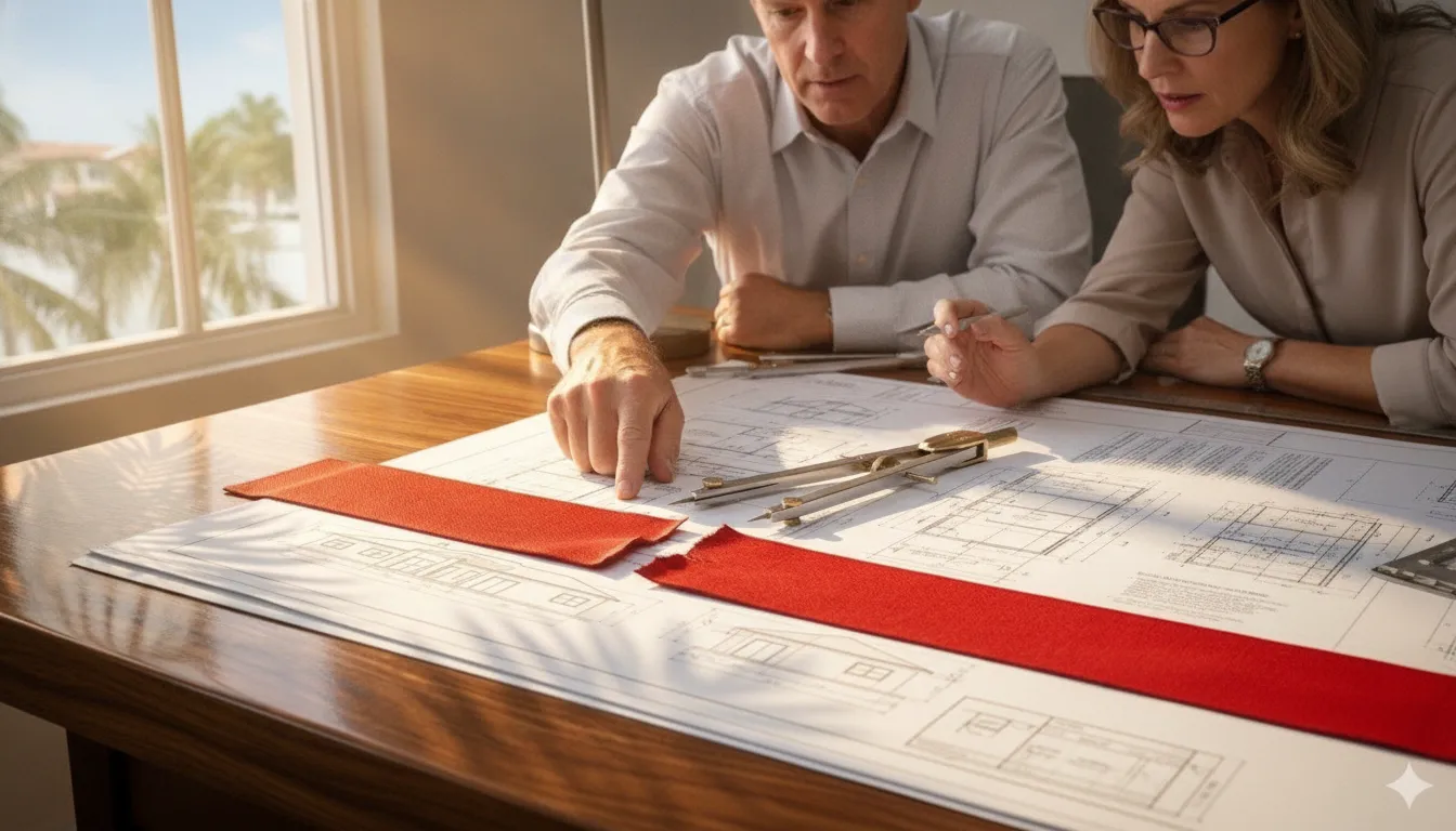 Florida property owner reviewing permit records with a building compliance professional